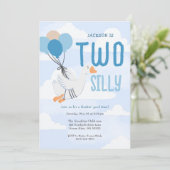 Invitation Blue Two Silly Goose 2e anniversaire (Debout devant)