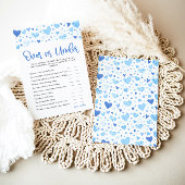Invitation Blue Valentine Over ou Under Baby shower Game