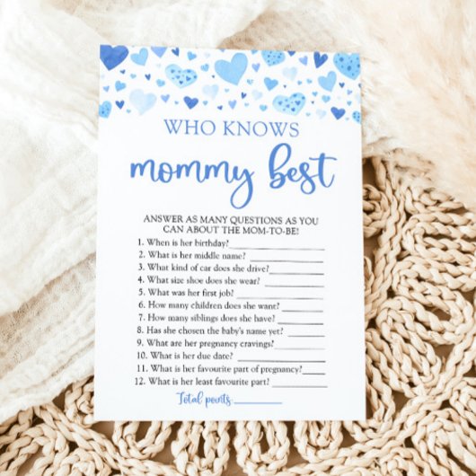 Invitation Blue Valentine qui connaît maman meilleur Baby sho