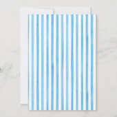 Invitation Blue vertical stripes Modern Script Heart Wedding (Dos)