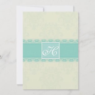Invitation Blue Vintage Mariage damassé