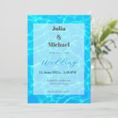 Invitation Blue Water Beach & Destination Wedding Ocean Theme (Debout devant)