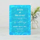 Invitation Blue Water Beach & Destination Wedding Ocean Theme (Debout devant)