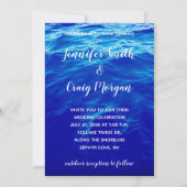 Invitation Blue Water Photo Moderne Calligraphie Mariage (Devant)