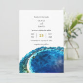 Invitation Blue Water Tropical Atoll Island Beach Mariage (Debout devant)