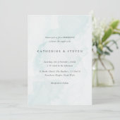 Invitation Blue Watercolor Beach Mariage côtier (Debout devant)