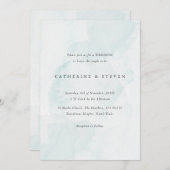 Invitation Blue Watercolor Beach Mariage côtier (Devant / Derrière)
