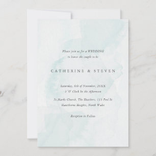 Invitation Blue Watercolor Beach Mariage côtier