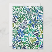 Invitation Blue Watercolor Floral Charité Événement Gala (Dos)