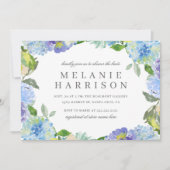 Invitation Blue Watercolor Floral Wreath Bridal (Devant)