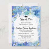 Invitation Blue Watercolor Gold Splatter Graduation Party (Devant)
