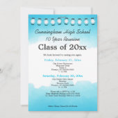 Invitation Blue Watercolor High School Class Réunion Modèle (Devant)
