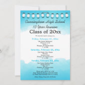 Invitation Blue Watercolor High School Class Réunion Modèle (Devant)