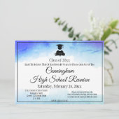 Invitation Blue Watercolor High School Class Reunion personna (Debout devant)