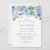 Invitation Blue Watercolor Hydrangea Invitatiatiatia Wedding (Devant)