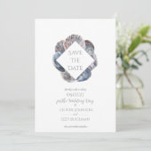 Invitation Blue Watercolour Sea Shell Save the Date Flat Card (Debout devant)