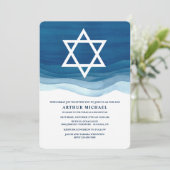 Invitation Blue Waves Bar Mitzvah (Debout devant)