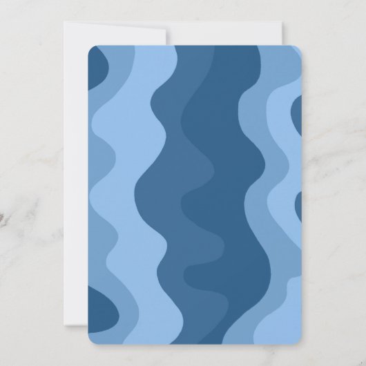 Invitation Blue Waves Moderne Abstrait Custom Bar Mitzvah (Dos)