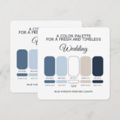 Invitation Blue Wedding Color Palette for Timeless Weddings (Devant / Derrière)