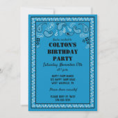 Invitation Blue Western Bandana Imprimer Anniversaire (Devant)
