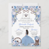 Invitation Blue Western Charra Girl Ranchero Quinceanera (Devant)
