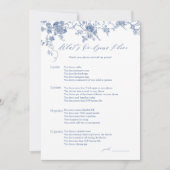 Invitation Blue What's On Your Phone Bridal Game Cards (Devant)