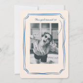 Invitation Blue Whimsical Funky Cheers Bières 30 e anniversai (Dos)