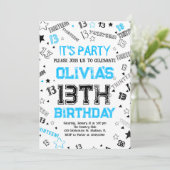 Invitation Blue White Boy Numéro Treize Anniversaire (Debout devant)