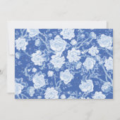 Invitation Blue White Chinoiserie Floral 50e anniversaire Pho (Dos)