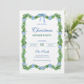 Invitation Blue & White Chinoiserie Garland Grandmillennial (Debout devant)