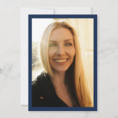 Invitation Blue White Floral Photo Party Graduation (Dos)