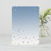 Invitation Blue White Gold Stars Anniversaire (Debout devant)