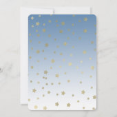 Invitation Blue White Gold Stars Birthday (Dos)