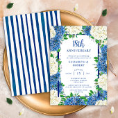 Invitation Blue White Hydrangeas Mariage Anniversaire personn