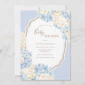 Invitation Blue & White Hydrangeas Vintage Baby Shower (Devant)