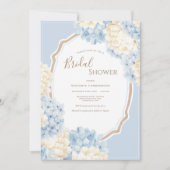 Invitation Blue & White Hydrangeas Vintage Bridal Shower (Devant)