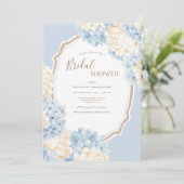 Invitation Blue & White Hydrangeas Vintage Bridal Shower (Debout devant)
