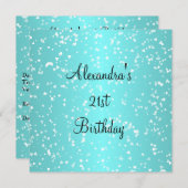 Invitation Blue White Love Hearts 21e anniversaire (Devant / Derrière)