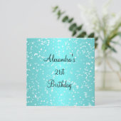 Invitation Blue White Love Hearts 21e anniversaire (Debout devant)