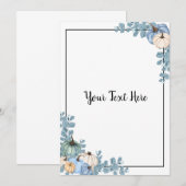 Invitation Blue & White Pumpkins (Devant / Derrière)