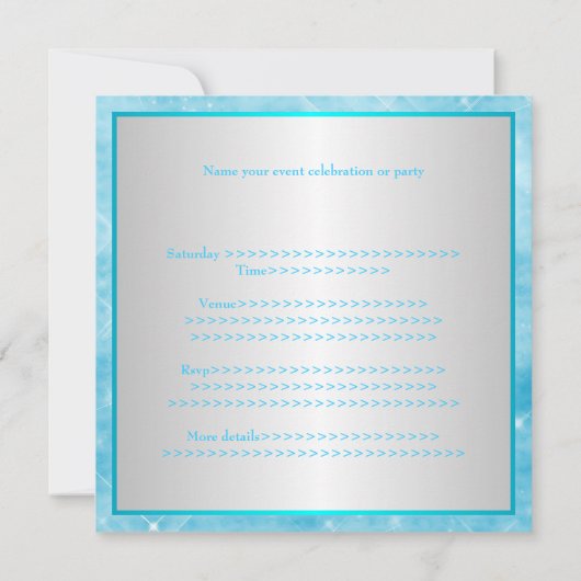 Invitation Blue White Silver Lights (Dos)