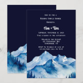 Invitation Blue White Snowy Mountains Mariage Couples Douche (Devant / Derrière)