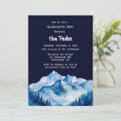 Invitation Blue White Snowy Mounts Bachelorette Party (Debout devant)