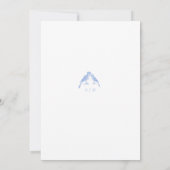 Invitation Blue White Toile French Floral Wedding  (Dos)