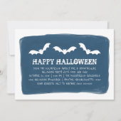Invitation Blue White Watercolor chauves Halloween (Devant)