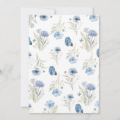 Invitation Blue Wild & Onedering Fleur sauvage 1er anniversai (Dos)