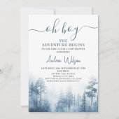 Invitation Blue Wilderness Adventure commence le Baby shower (Devant)