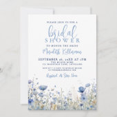 Invitation Blue Wildflower Floral Bridal Shower (Devant)