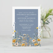 Invitation Blue Wildflower Floral Wedding (Debout devant)