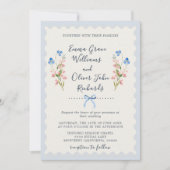 Invitation Blue Wildflowers Romantic Garden Wedding (Devant)